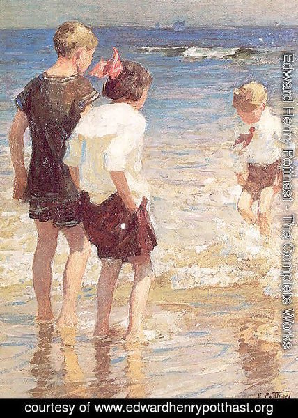 Edward Henry Potthast - Children at Shore No. 3