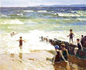 Edward Henry Potthast - Bathers by the Shore