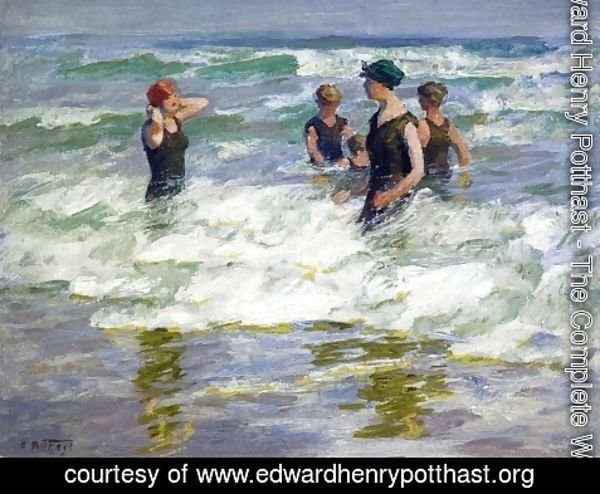Edward Henry Potthast - Bathers in the Surf I