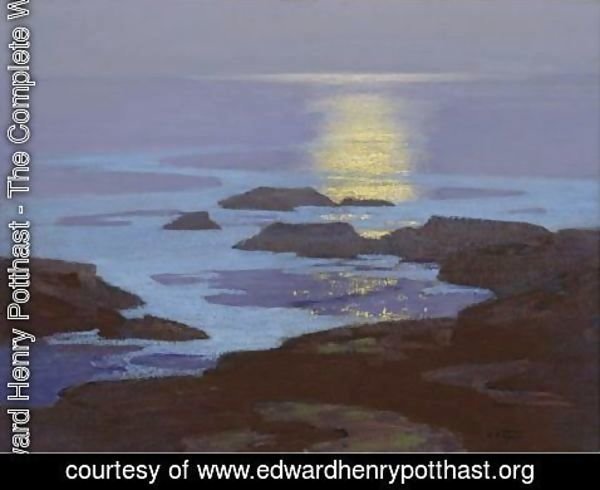 Edward Henry Potthast - Moonlight, The Coast Of Maine