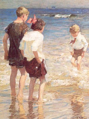 Edward Henry Potthast - Children at Shore No. 3