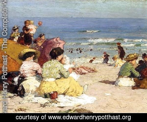 Edward Henry Potthast - Beach Scene