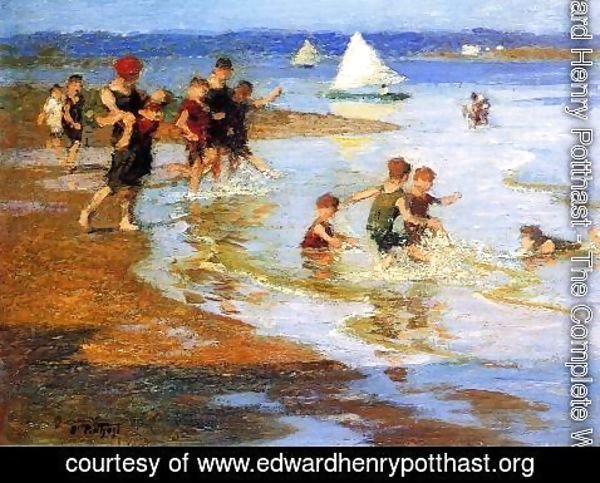 Edward Henry Potthast - Children at Play on the Beach