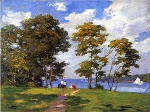 Edward Henry Potthast - Landscape by the Shore (or The Picnic)