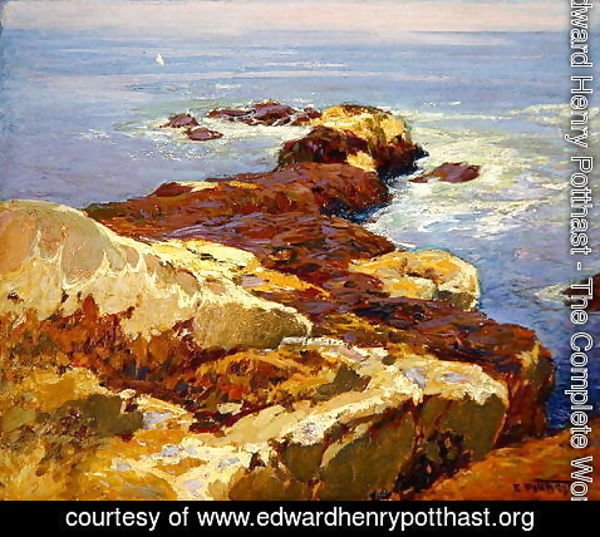Edward Henry Potthast - Rocks and Sea