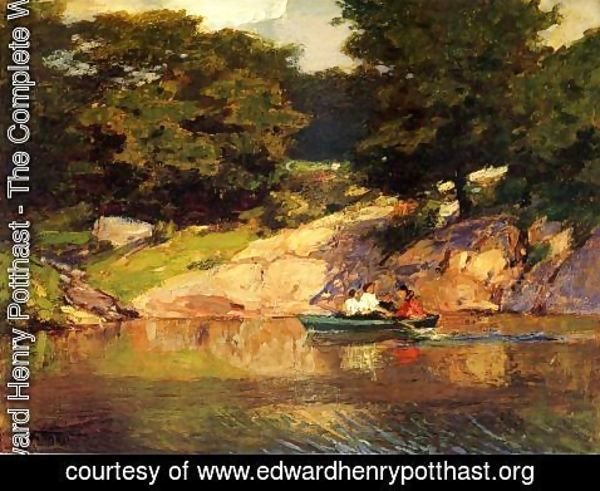 Edward Henry Potthast - Boating in Central Park, c.1900-05