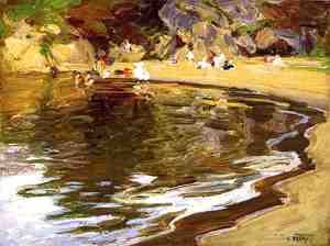 Edward Henry Potthast - Bathers in a Cove