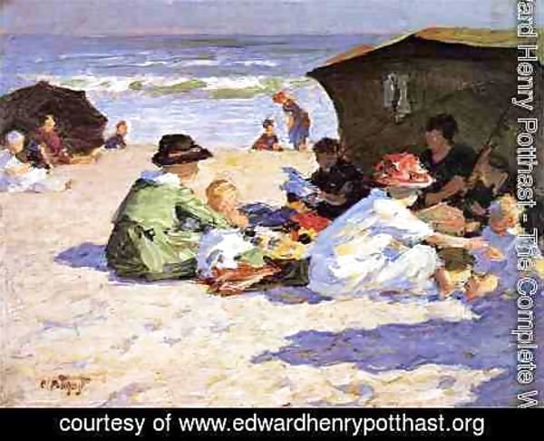 Edward Henry Potthast - A Day at the Seashore