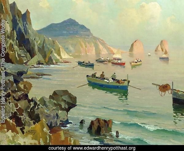Boats in a Rocky Cove