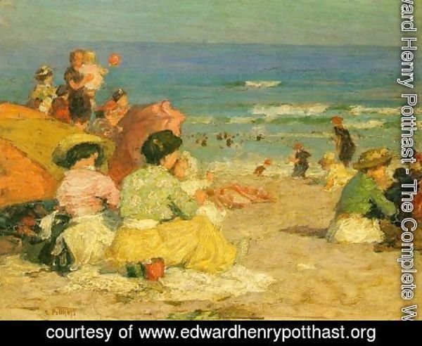 Edward Henry Potthast - A Day at the Beach I