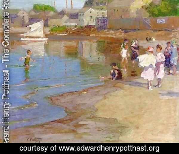 Edward Henry Potthast - Children Playing at the Beach