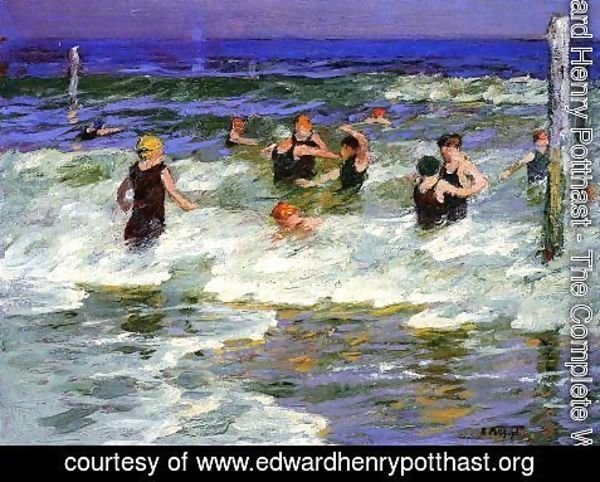 Edward Henry Potthast - Bathers in the Surf -2