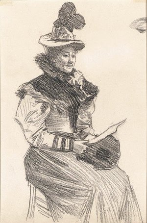 Seated Woman with Bonnet and Muff