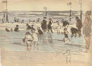Edward Henry Potthast - Figures at the Beach