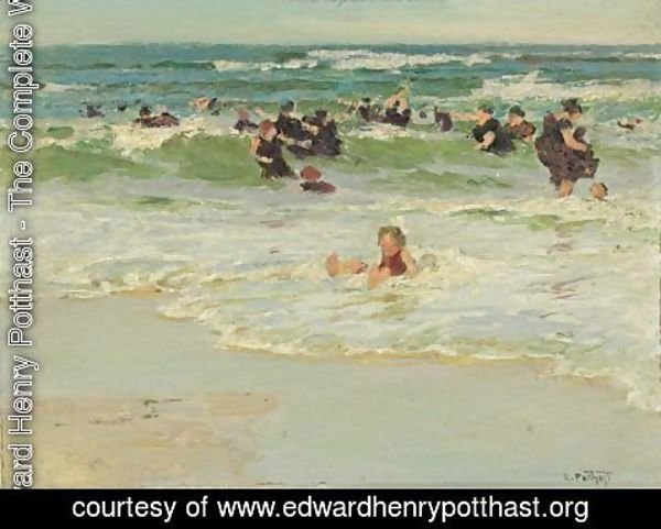 Edward Henry Potthast - Child In Surf